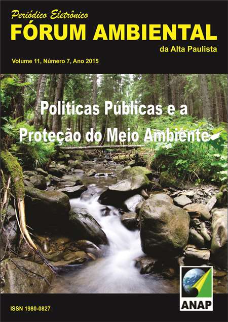 					View Vol. 11 No. 7 (2015): Politicas Públicas e a Proteção do Meio Ambiente
				