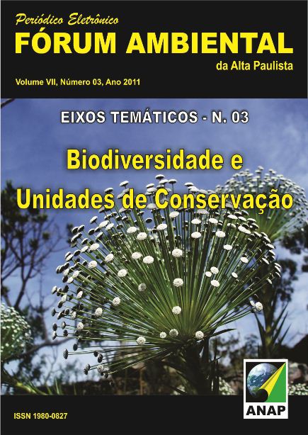 					View Vol. 7 No. 3 (2011): Biodiversidade e Unidades de Conservação
				