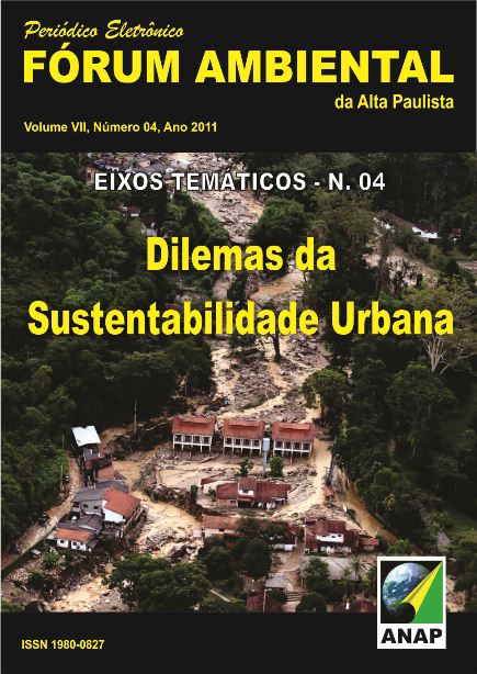 					View Vol. 7 No. 4 (2011): Dilemas da Sustentabilidade Urbana
				