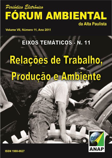 					View Vol. 7 No. 11 (2011): Relações de Trabalho, Produção e Ambiente
				