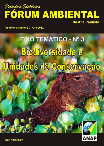 					Visualizar v. 8 n. 3 (2012): Biodiversidade e Unidades de Conservação
				
