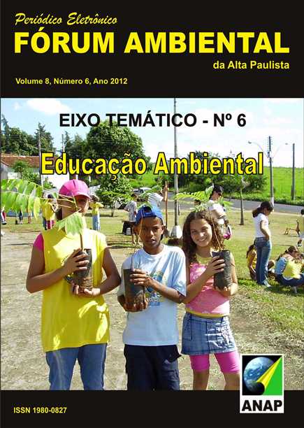 					View Vol. 8 No. 6 (2012): Educação Ambiental
				