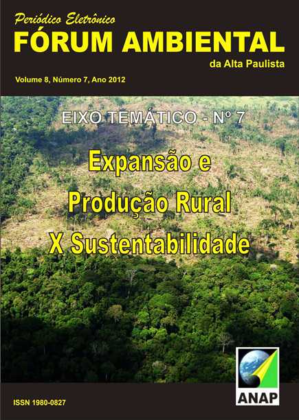 					View Vol. 8 No. 7 (2012): Expansão e Produção Rural X Sustentabilidade
				