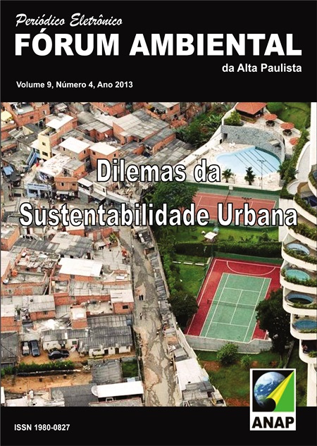					View Vol. 9 No. 4 (2013): Dilemas da Sustentabilidade Urbana
				