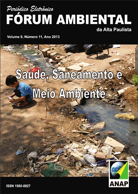 					Visualizar v. 9 n. 11 (2013): Saúde, Saneamento e  Meio Ambiente
				
