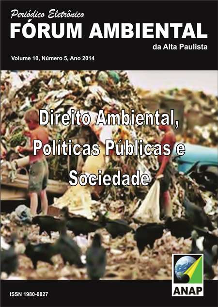 					Visualizar v. 10 n. 5 (2014): Direito Ambiental, Políticas Públicas e  Sociedade
				